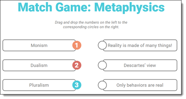 Match Game on Metaphysics